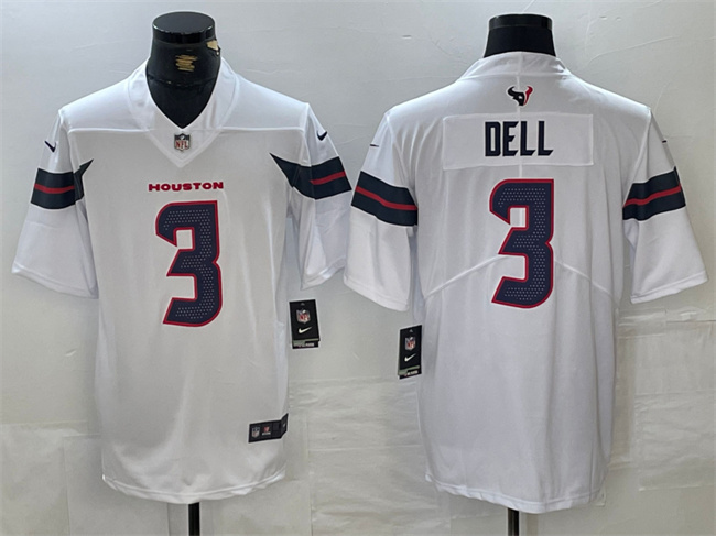 Men's White Houston Texans #3 Tank Dell Vapor Untouchable Stitched Football Jersey